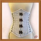 Underbust White Cotton Steampunk Bustier Corset