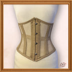 Women Beige Cotton Mesh Underbust Cotton Corset