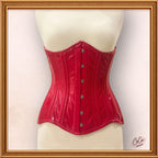 Gothic Red Shiny PVC Underbust Latex Corset