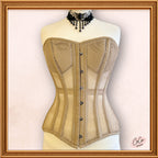 Women Beige Cotton Mesh Overbust Corset