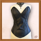 Steampunk Black Leather Overbust Corset Outwear Fashion