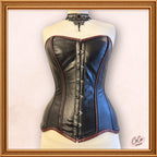 Steampunk Black/Brown Leather Overbust Corset Outwear Fashion