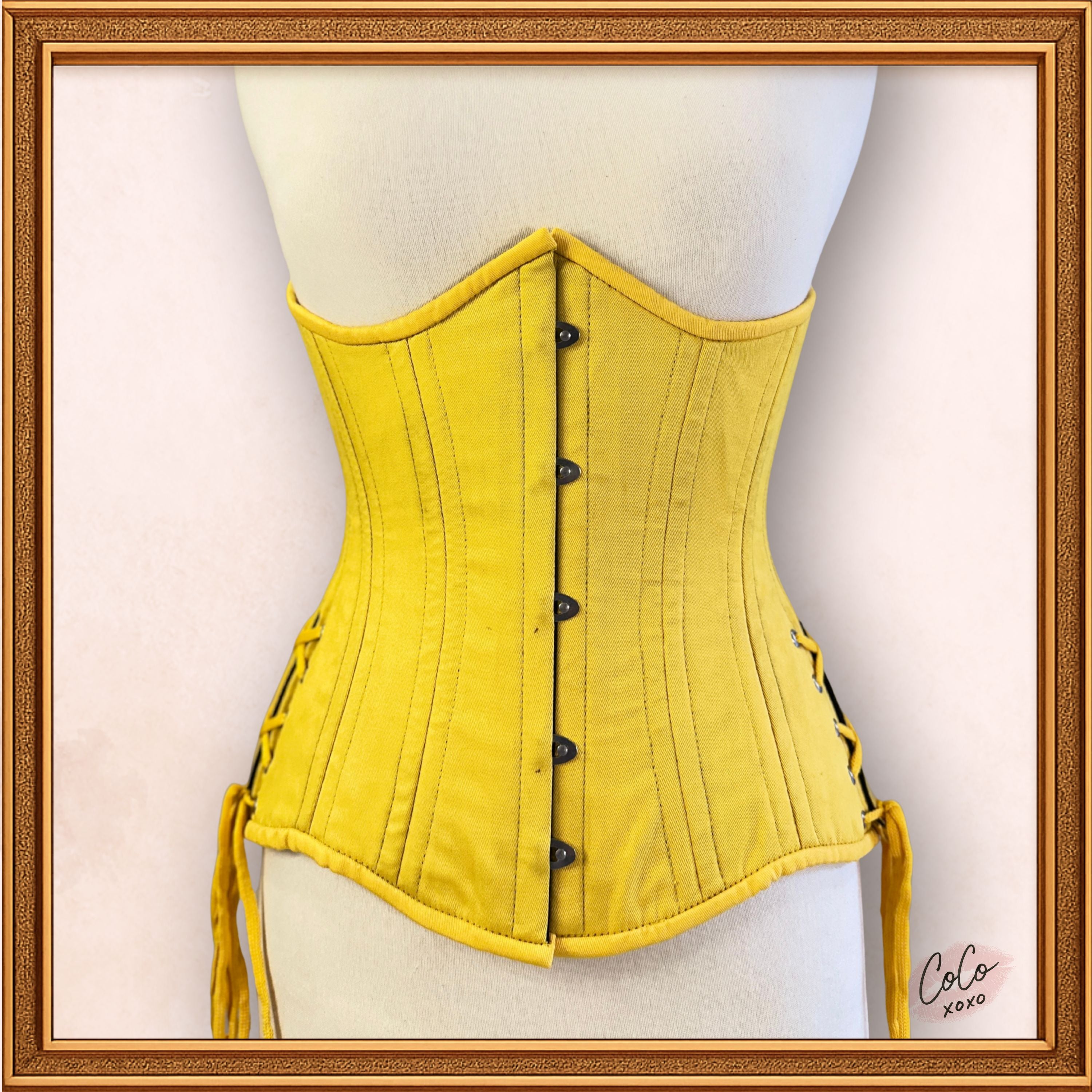 Yellow Underbust Cotton Corset
