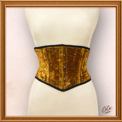 Women Cozy Brown Underbust Velvet Corset