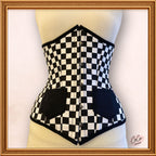 Checkered Black/White Underbust Corset