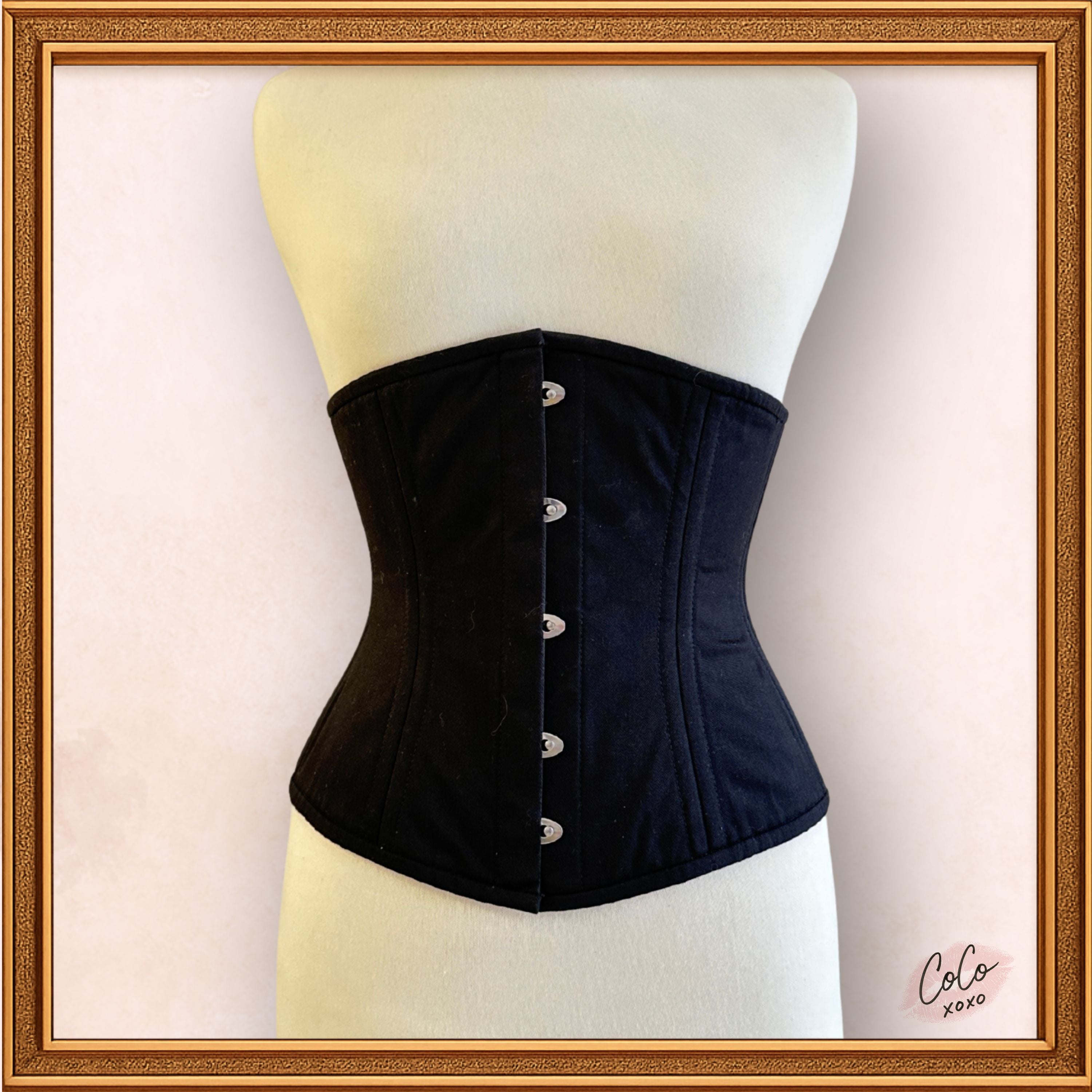 Black Underbust Cotton Corset