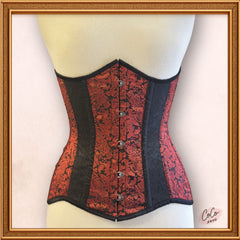 Black/Red Brocade Underbust Outwear Corset