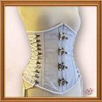 Underbust White Cotton Steampunk Bustier Corset