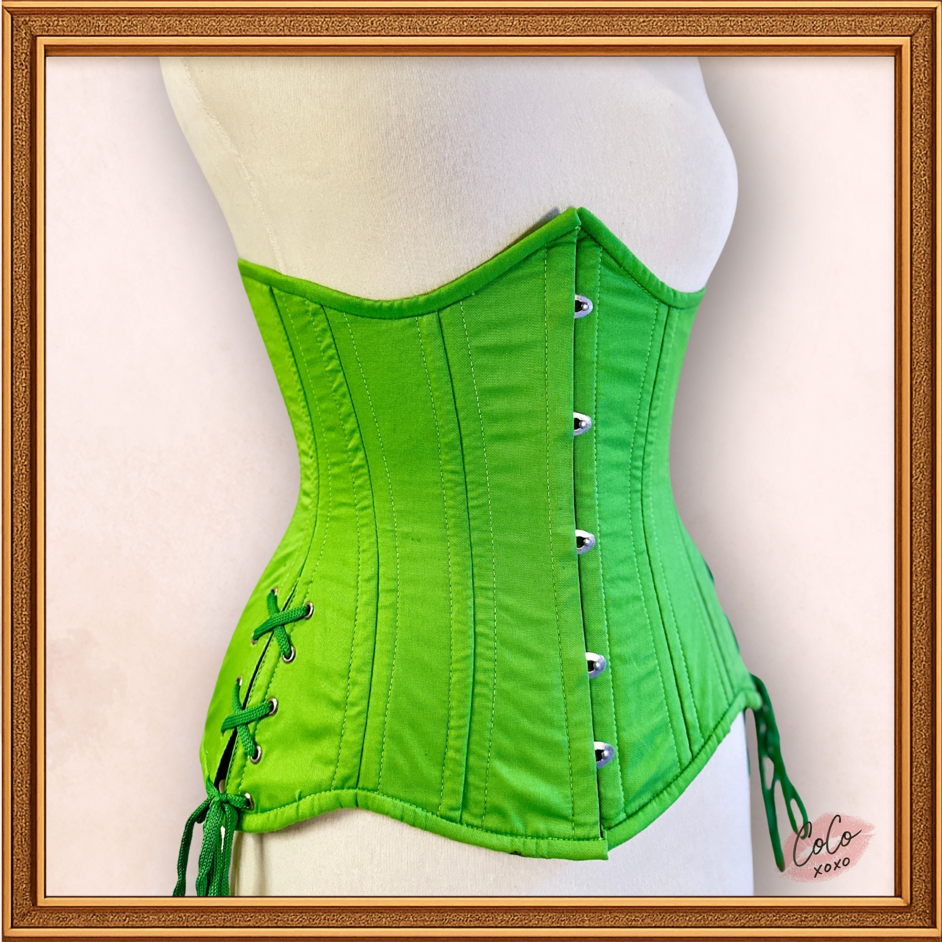 Green Underbust Cotton Corset
