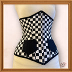 Checkered Black/White Underbust Corset