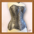 Faux Leather Overbust Snake Print Steampunk Outwear Corset