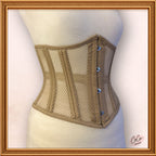 Women Beige Cotton Mesh Underbust Cotton Corset