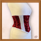 Christmas Special Red/White Underbust Velvet Waspie Corset