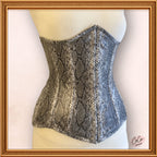 Faux Leather Steampunk Underbust Snake Print Corset - Fashion Outwear