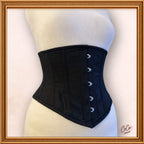 Black Cotton Midbust/Waspie Corset