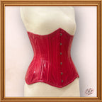 Gothic Red Shiny PVC Underbust Latex Corset