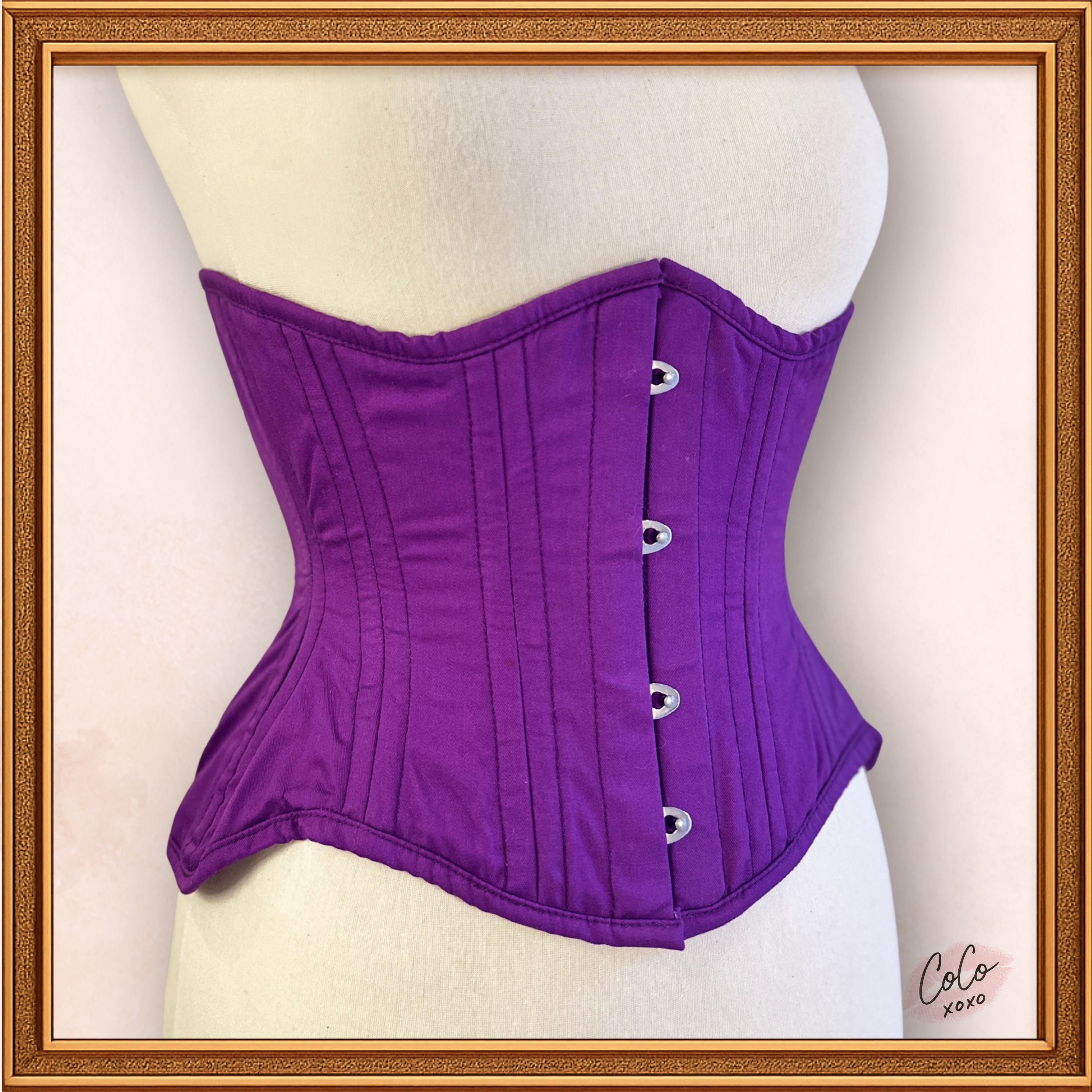 Purple Underbust Cotton Corset