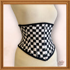 Checkered Black/White Underbust Corset