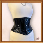 Gothic Black Shiny PVC Underbust Latex Corset