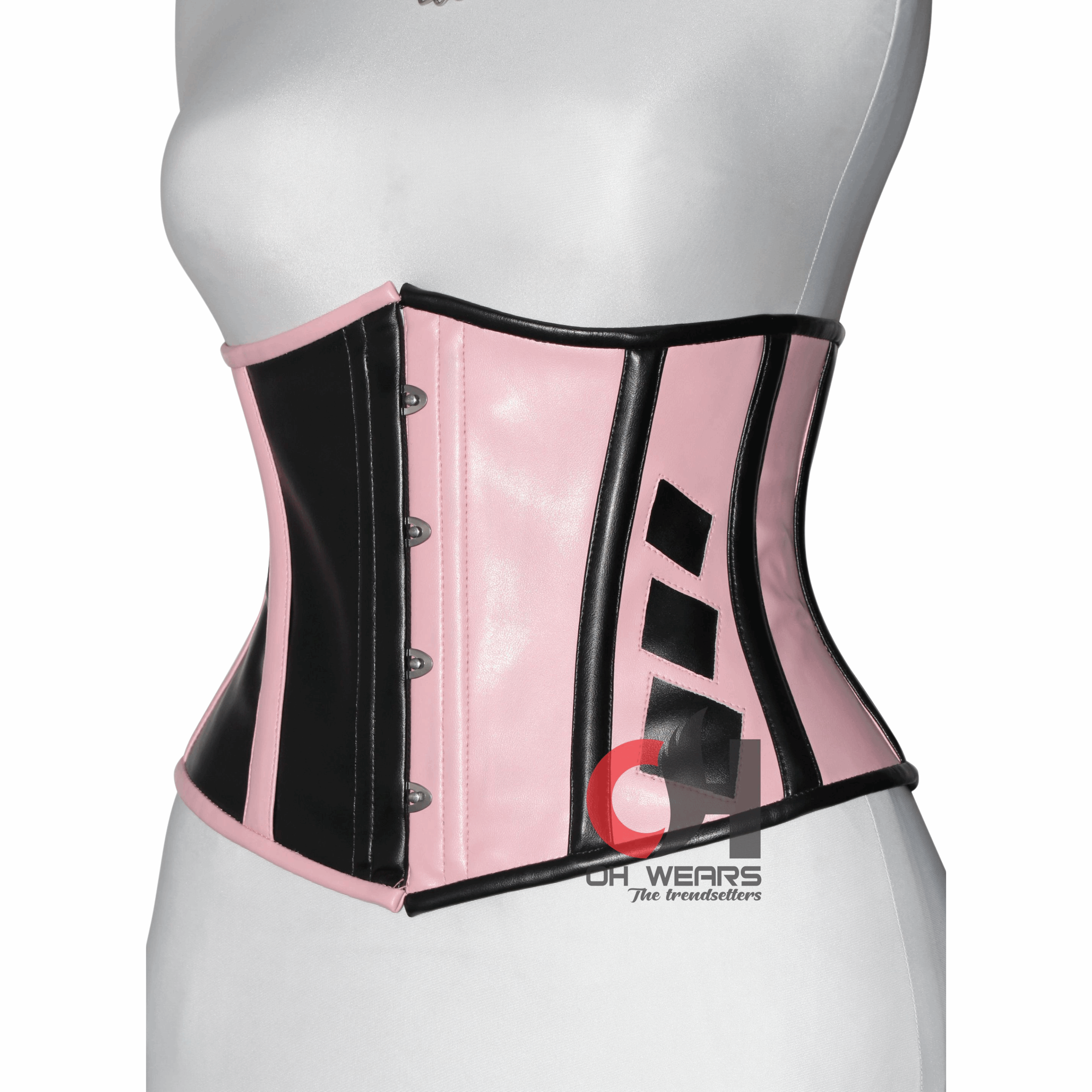 Sexy Women Double Color Faux Leather Underbust Corsets Steel Boned Waist Trainer Steampunk corsage