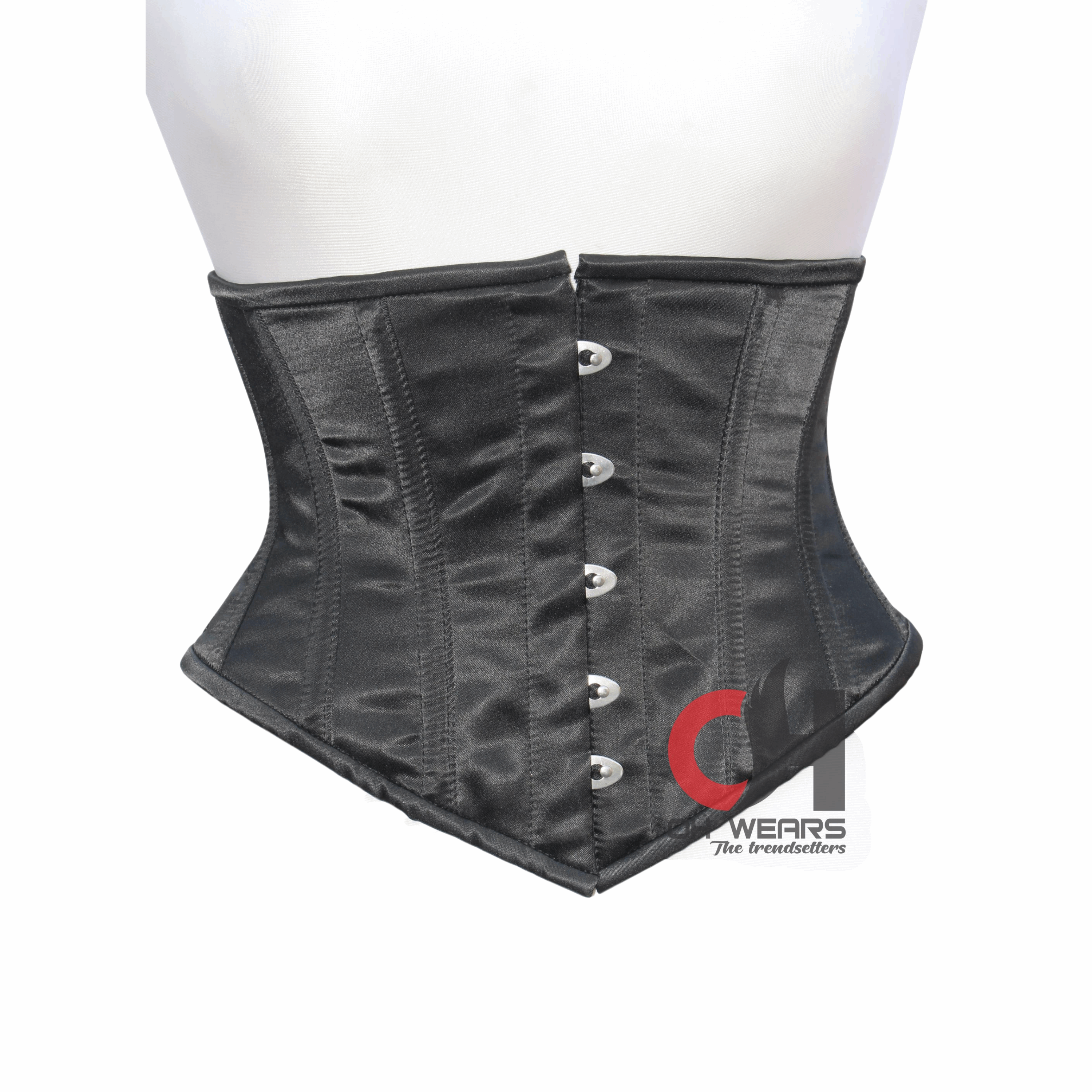 Satin underbust corset Hourglass Curve Waspie Steel boned Waist Trainer OH-310 Satin Black Underbust Corset Lace Up Corset Corset