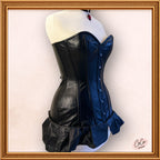 Overbust Black Leather Skirt Style Outwear Corset