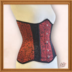 Black/Red Brocade Underbust Outwear Corset