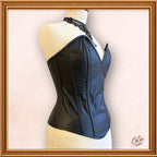 Steampunk Black Leather Overbust Corset Outwear Fashion