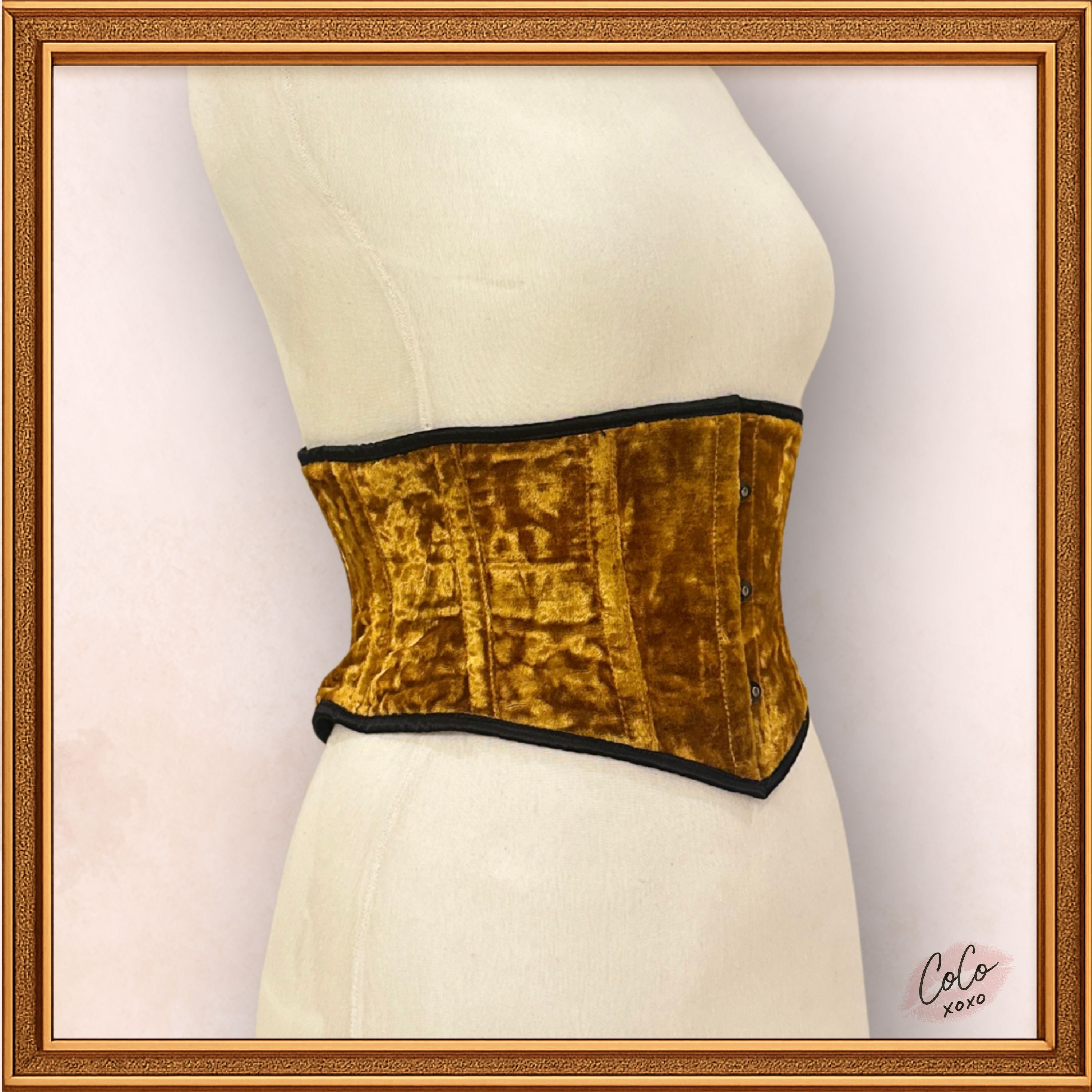 Women Cozy Brown Underbust Velvet Corset