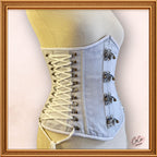 Underbust White Cotton Steampunk Bustier Corset