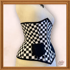 Checkered Black/White Underbust Corset