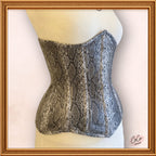 Faux Leather Steampunk Underbust Snake Print Corset - Fashion Outwear