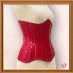 Gothic Red Shiny PVC Underbust Latex Corset