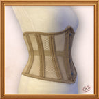Women Beige Cotton Mesh Underbust Cotton Corset