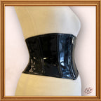 Gothic Shiny Black PVC Underbust Zip Up Latex Mini Corset