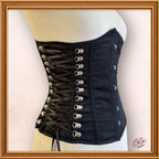 Women Underbust Black Satin Steampunk Bustier Corset Waist Trainer
