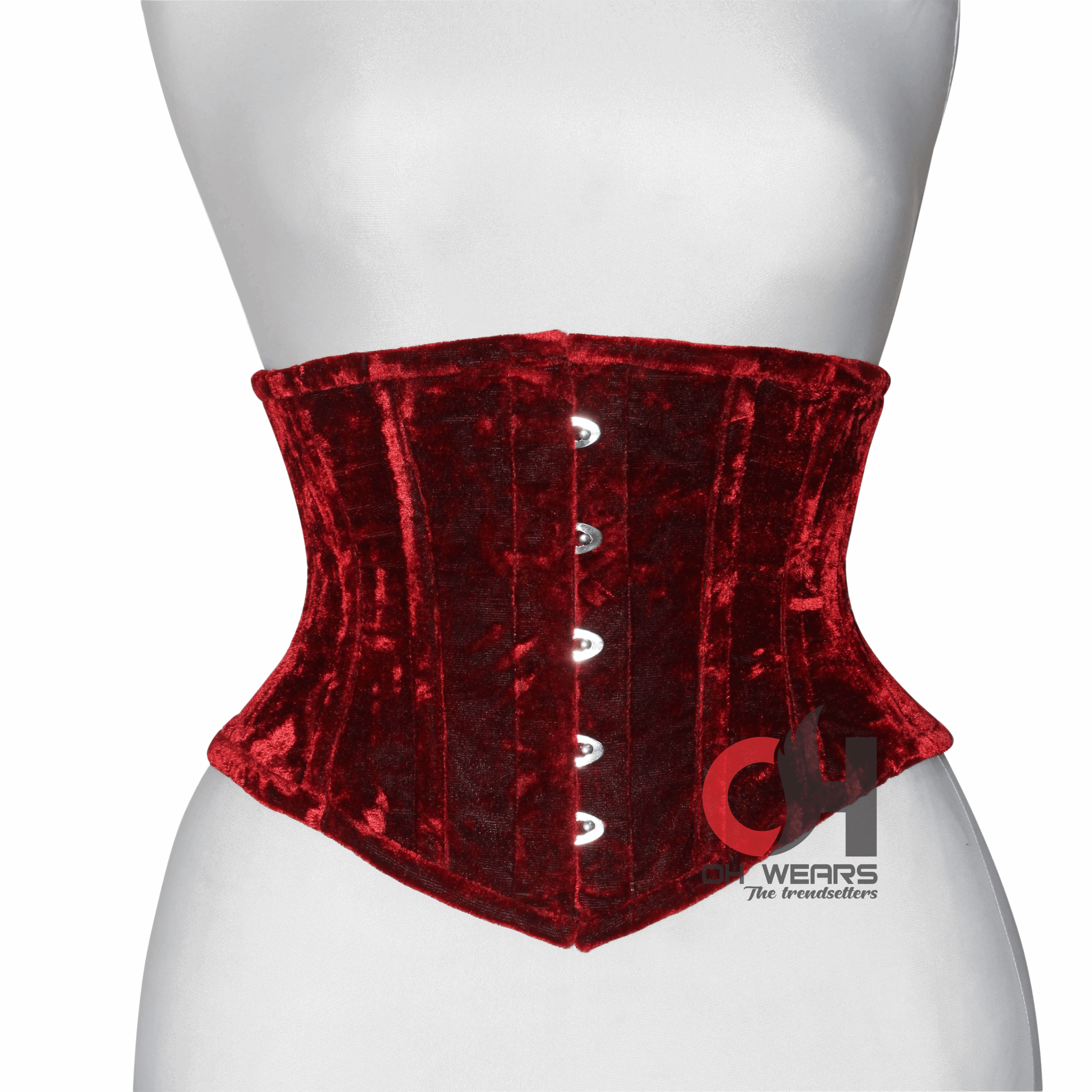 Christmas corsets bustiers Red Velvet Underbust Steel Boned Waist Trainer OH-01RV