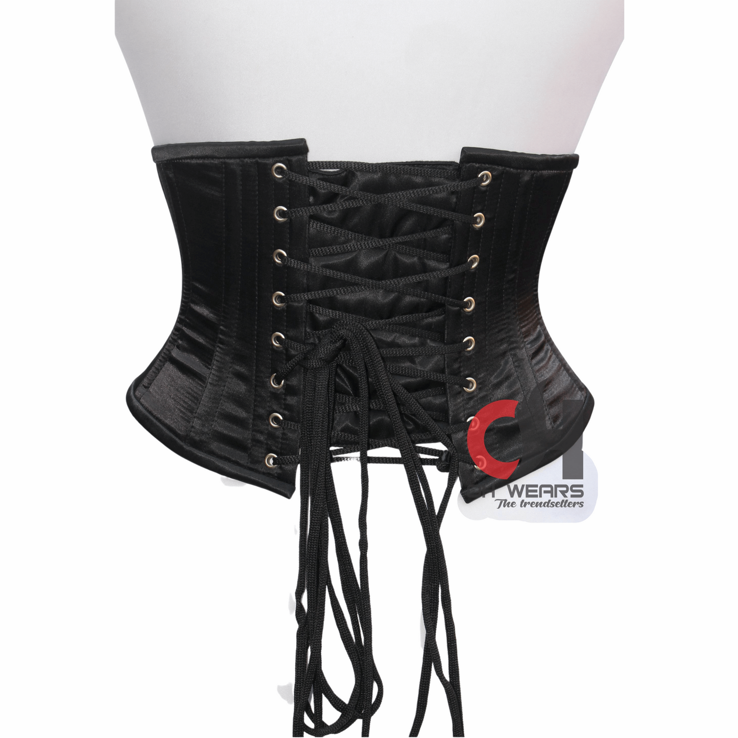 Satin underbust corset Hourglass Curve Waspie Steel boned Waist Trainer OH-310 Satin Black Underbust Corset Lace Up Corset Corset