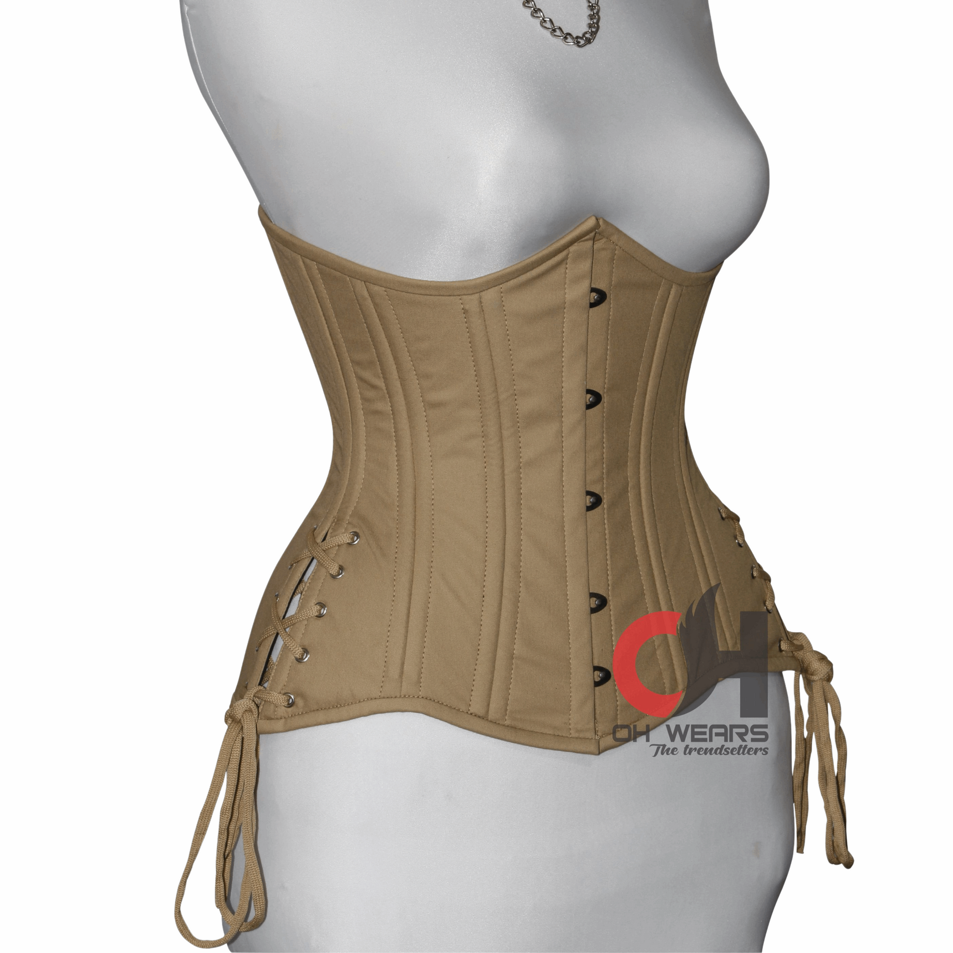 Beige Cotton Underbust corset - Double Steel Boned – ohwears