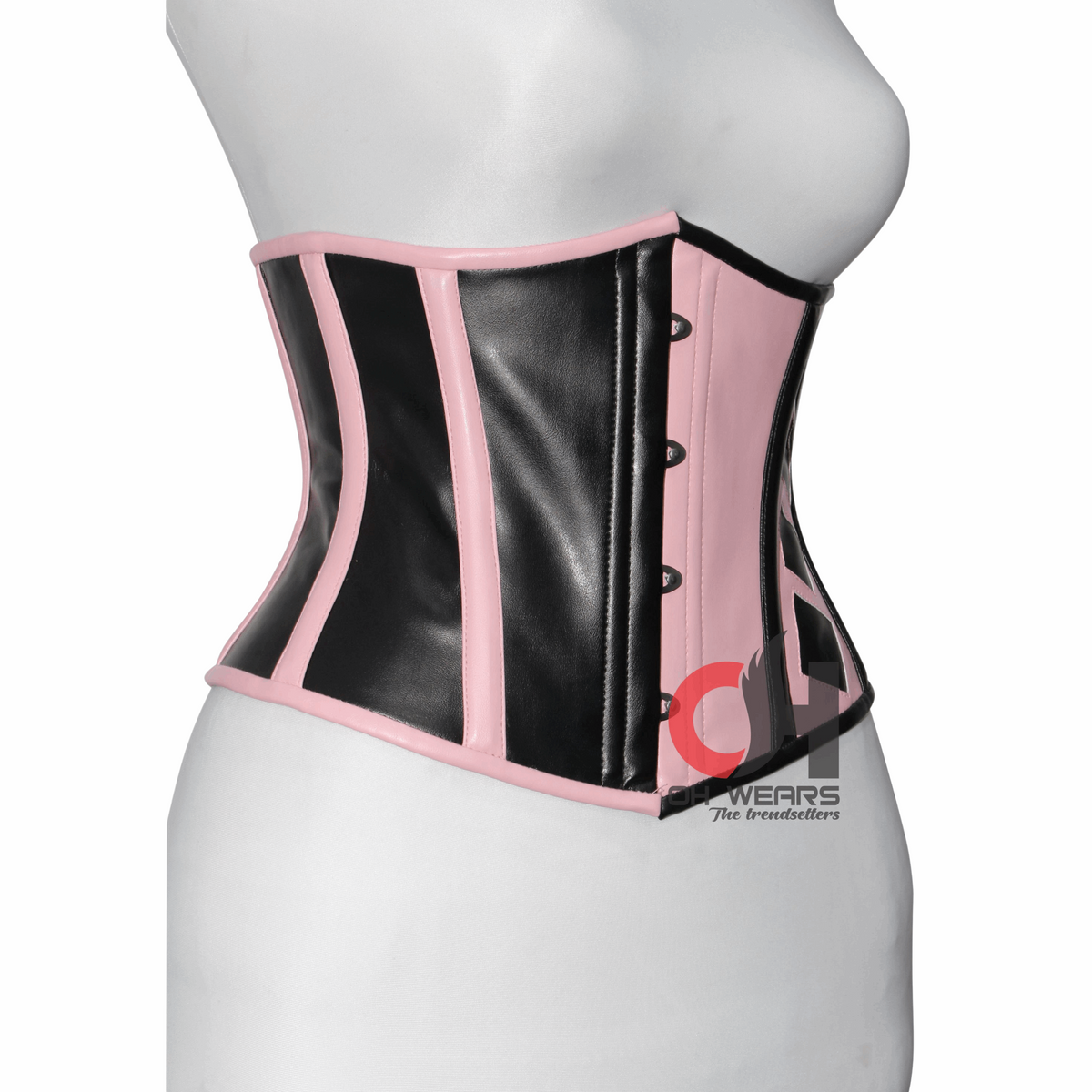 Sexy Women Double Color Faux Leather Underbust Corsets Steel Boned Waist Trainer Steampunk corsage