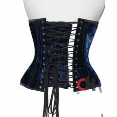 Hot Women Blue Velvet Underbust Corsets Steel Boned Truly Waist Trainer Corsets