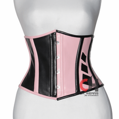 Sexy Women Double Color Faux Leather Underbust Corsets Steel Boned Waist Trainer Steampunk corsage