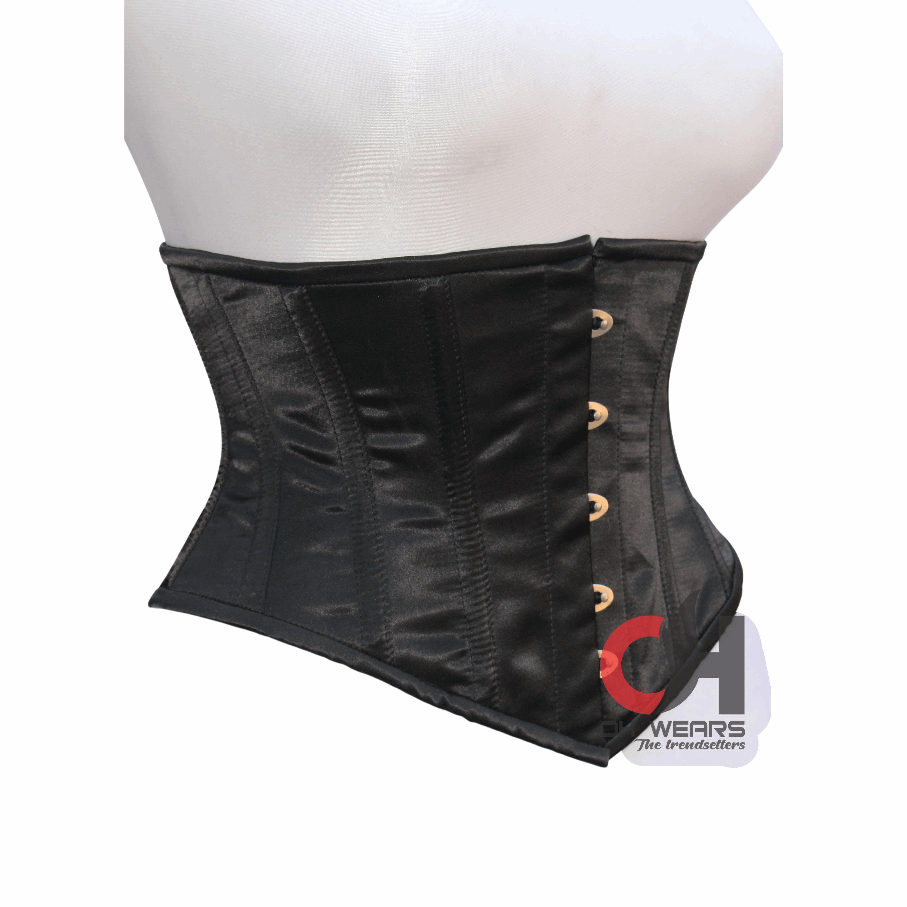 Satin underbust corset Hourglass Curve Waspie Steel boned Waist Trainer OH-310 Satin Black Underbust Corset Lace Up Corset Corset