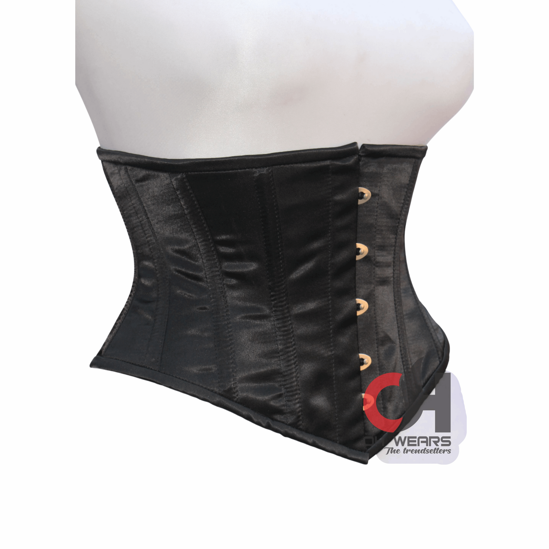 Black Satin underbust corset - Steel boned – ohwears