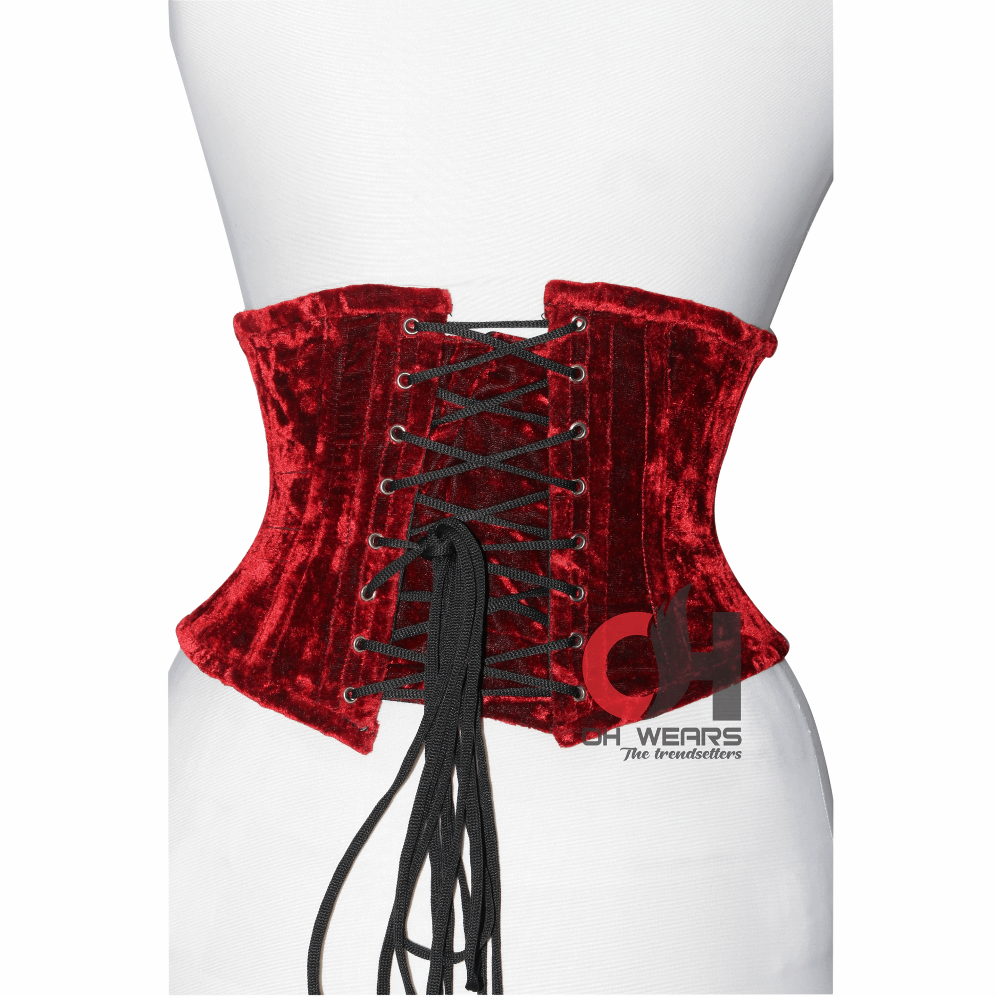 Christmas corsets bustiers Red Velvet Underbust Steel Boned Waist Trainer OH-01RV