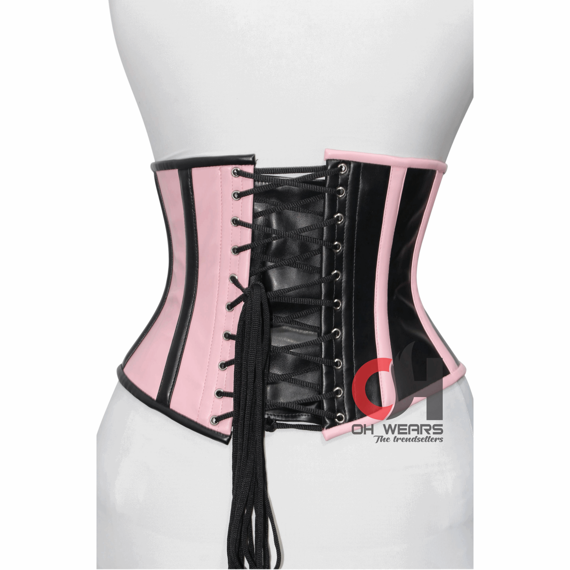 Sexy Women Double Color Faux Leather Underbust Corsets Steel Boned Waist Trainer Steampunk corsage