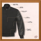 Baseball Bomber Red Wool and Genuine Black Leather Sleeves Varsity Jacket
