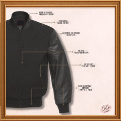 Unisex Wool Leather Varsity Jacket