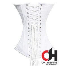 Heavy Duty Steel Boned White PVC Overbust Corset