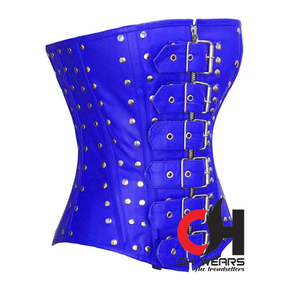 Women Half Bust Leather Overbust Buckled Corset Fashion Wear